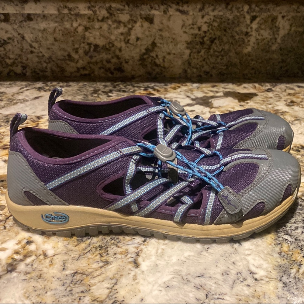 Chaco Purple and Gray Adventure Sandals